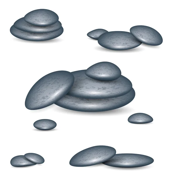 Taşlar, ayarlayın. Beyaz bir arka plan üzerinde.