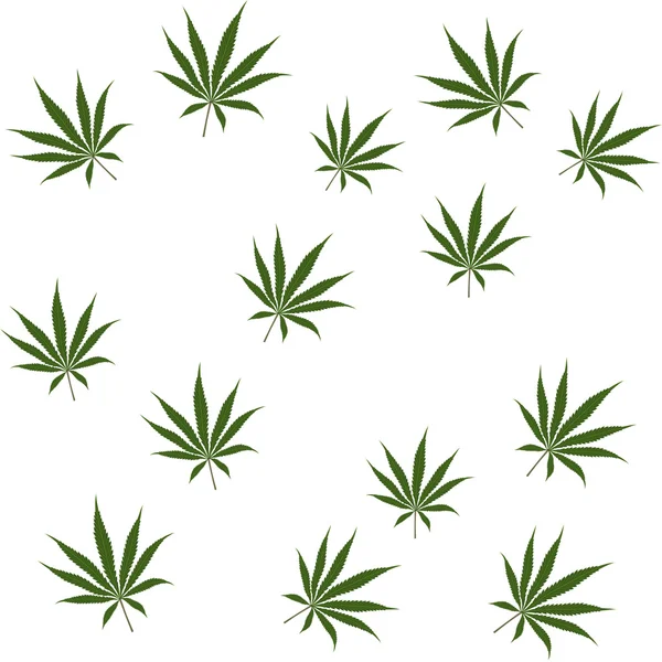 Folha de cannabis - padrão sem costura —  Vetores de Stock