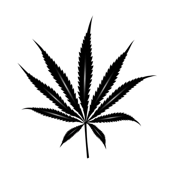 Cannabis folha cor preta —  Vetores de Stock