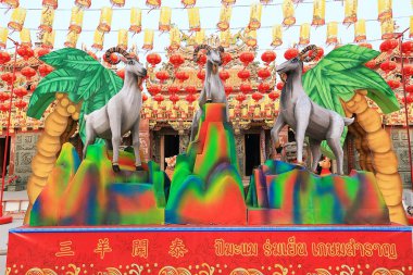 Yaowarat tapınak Tayland başkentin mahallesinde