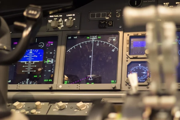 Intérieur du cockpit du simulateur de vol fait maison Images De Stock Libres De Droits