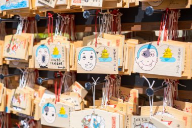 Japon bir adak plaque(Ema) Kinkaku-ji, altın köşk asılı