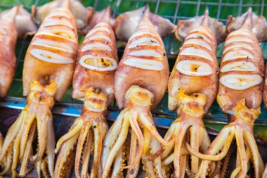 Bangkok, ızgara kalamar 