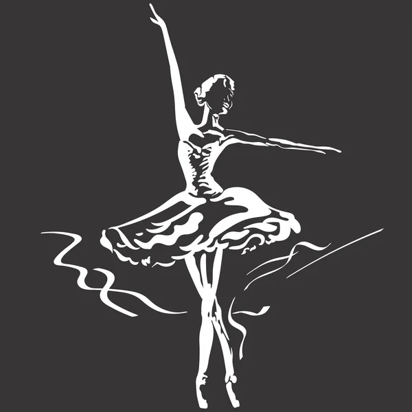 La bailarina se para en Pointe — Vector de stock