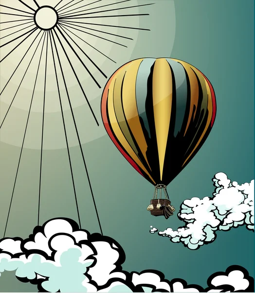Ballon au-dessus des nuages — Image vectorielle