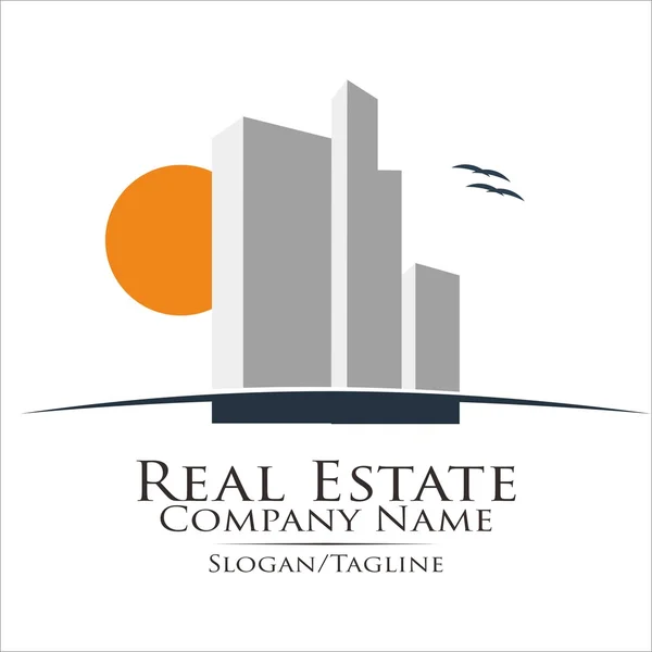 Perusahaan logo bangunan real estate - Stok Vektor