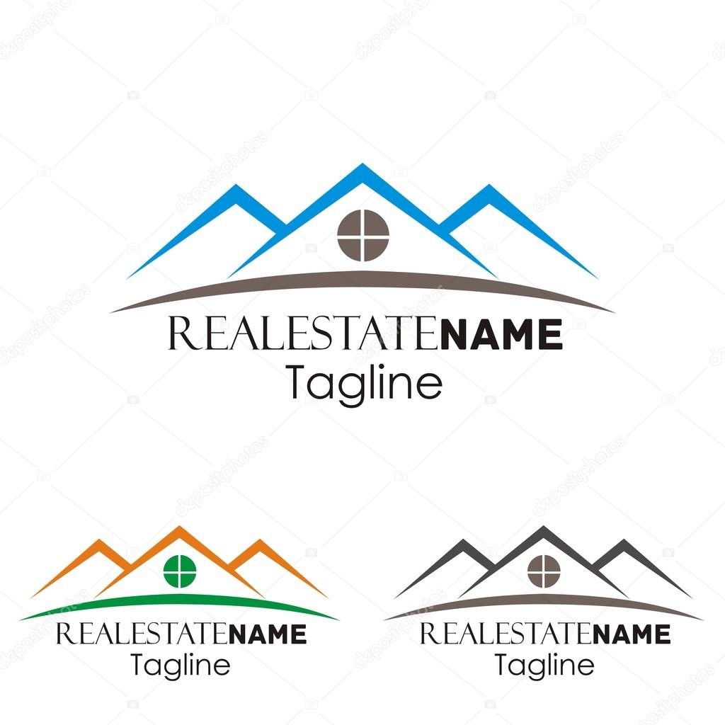 Annunci immobiliari proprietà logo impresa edile — Vettoriali Stock