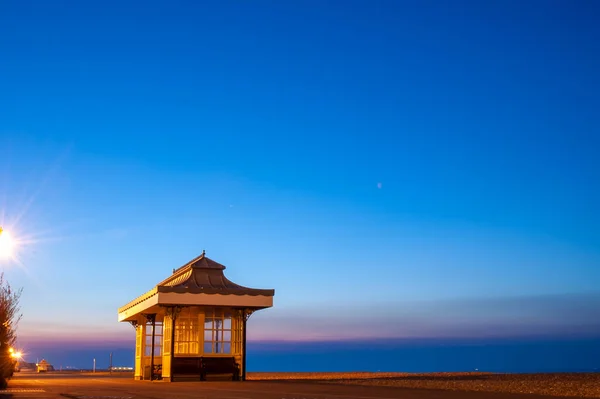 Old Wooden Hut Sea Cold Morning Clear Sky Worthing West — Stock fotografie