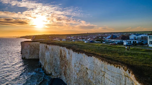 Vista Aérea Das Falésias Cênicas Brighton Reino Unido — Fotografia de Stock