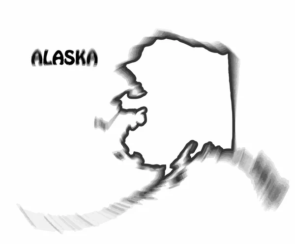 Konzeptkarte von alaska — Stockvektor