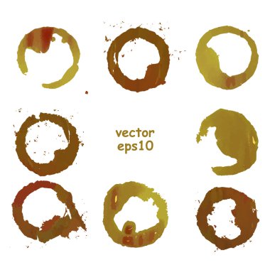 kahve fincan beyaz arka plan üzerinde leke bırakır.