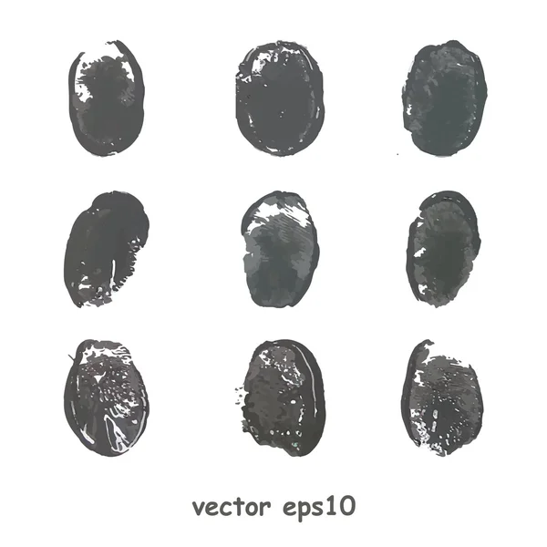 指紋は、白い背景で隔離のセット — ストックベクタ
