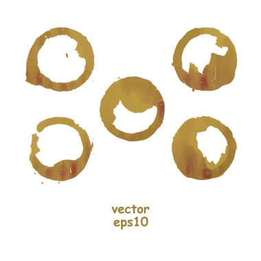 kahve fincan beyaz arka plan üzerinde leke bırakır.