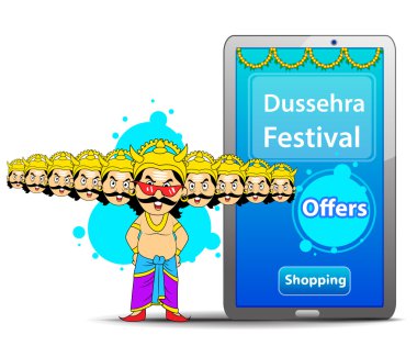 mutlu dussehra vektör çizim