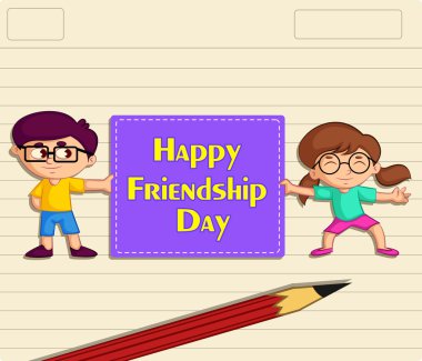 vektör çizim mutlu dostluk günü