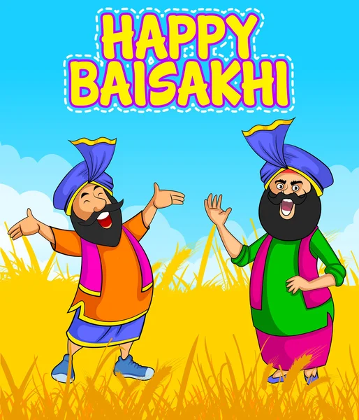 벡터 일러스트 레이 션의 행복 Baisakhi — 스톡 벡터