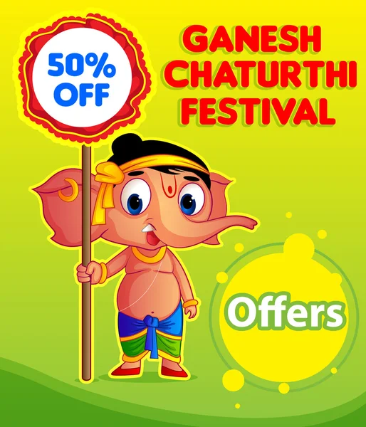 Mutlu Ganesh Chaturthi Festival Teklifler — Stok Vektör