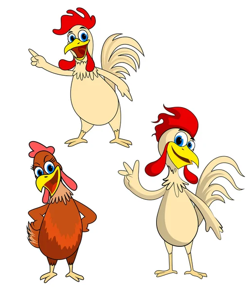 Εικονογράφηση της οικογένειας κοτόπουλο — Διανυσματικό Αρχείο