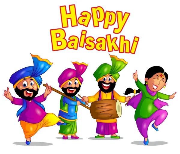 Illustration of happy baisakhi festival — Stock Vector