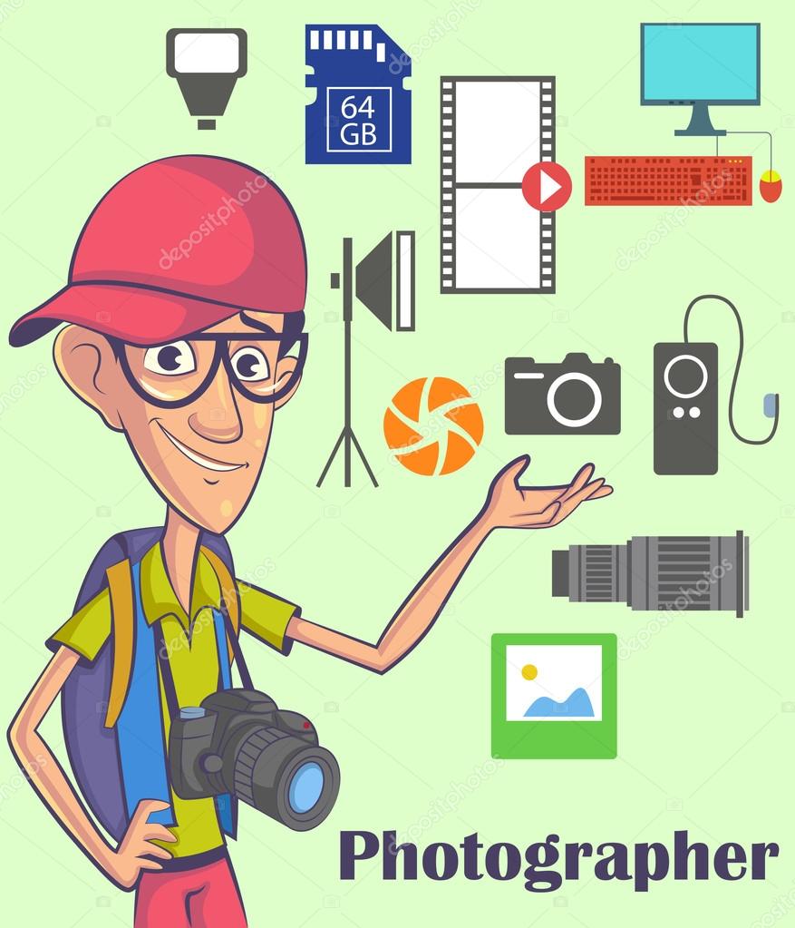 Photographer character with Equipment