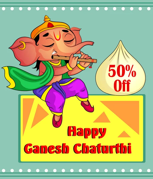 Szczęśliwy Ganesh Chaturthi Festiwal — Wektor stockowy