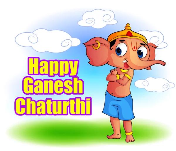 Happy Ganesh Chaturthi Festival — Stock Vector