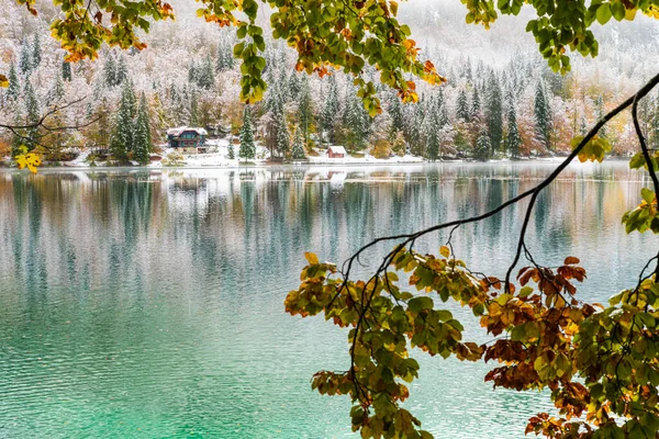 Vista Panoramica Sul Lago Fusine Italia — Foto Stock