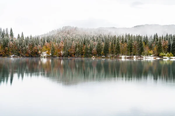 Vista Panoramica Sul Lago Fusine Italia — Foto Stock