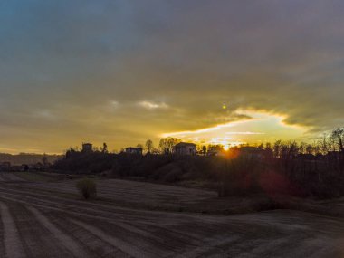 İtalya, Cassacco 'da gün batımı