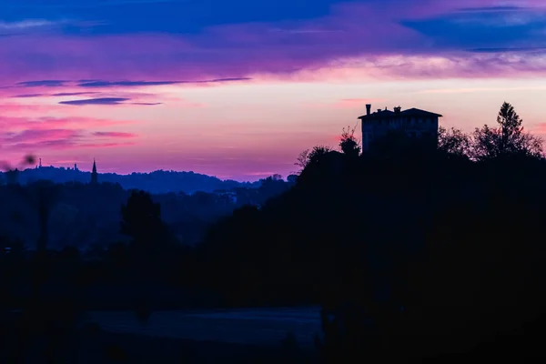 Cielo Del Atardecer Cassacco Italia — Foto de Stock