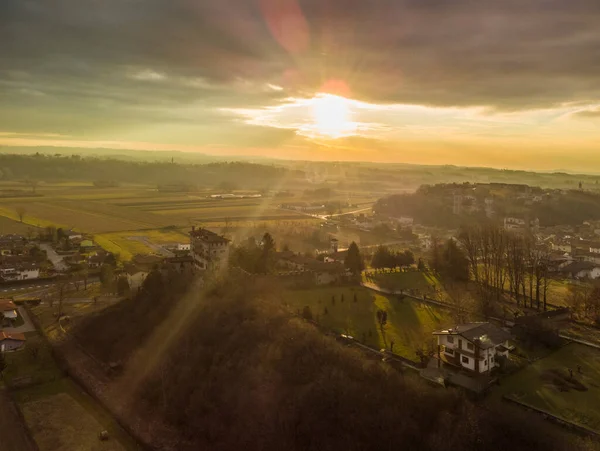 Tramonto Cassacco Italia — Foto Stock