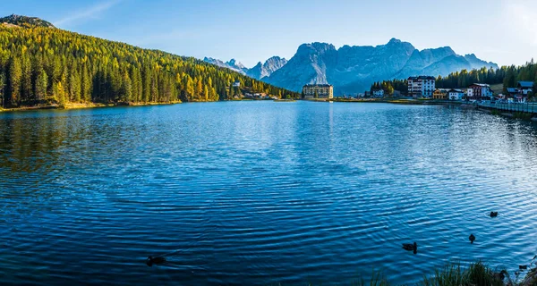 Vista Panorámica Del Lago Misurina Italia — Foto de Stock