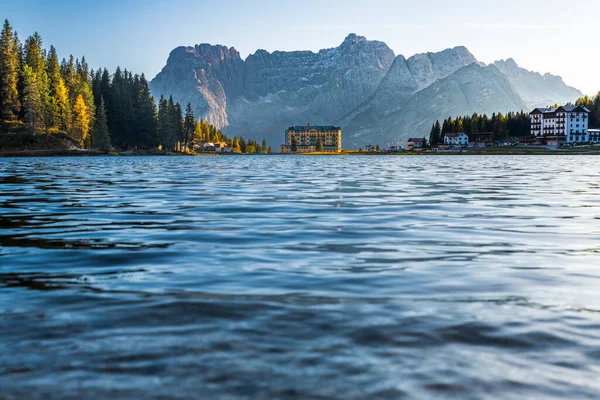 Vista Panorámica Del Lago Misurina Italia — Foto de Stock