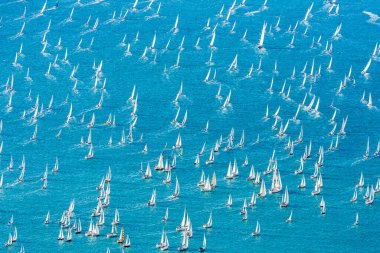 İtalya, Trieste Körfezi 'ndeki Barcolana yat yarışı. 