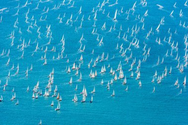 İtalya, Trieste Körfezi 'ndeki Barcolana yat yarışı. 