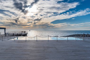 İtalya 'nın Portopiccolo Sisatana manzarası 