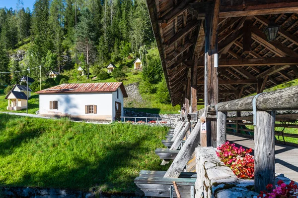 Natur Und Traditionen Antiken Dorf Sappada Perle Der Dolomiten Friaul — Stockfoto
