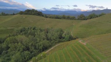 Bulutlu Gökyüzünün altındaki yemyeşil tepeler