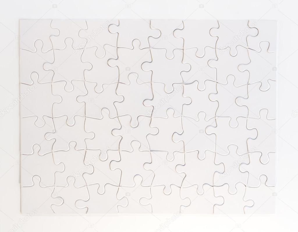 Completed White Jigsaw Puzzle