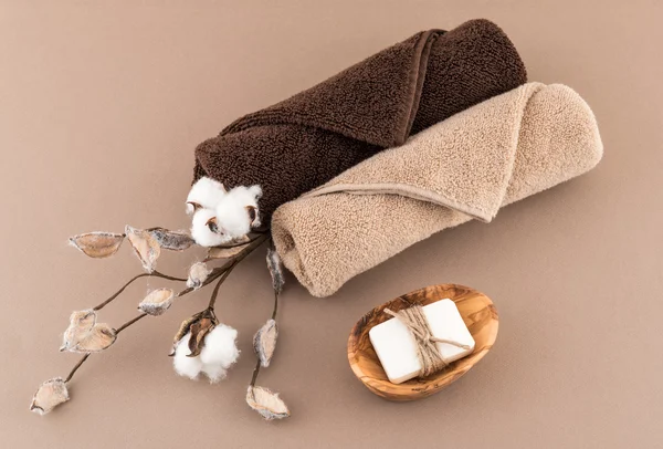 Spa Serviettes de luxe et savon fait main — Photo