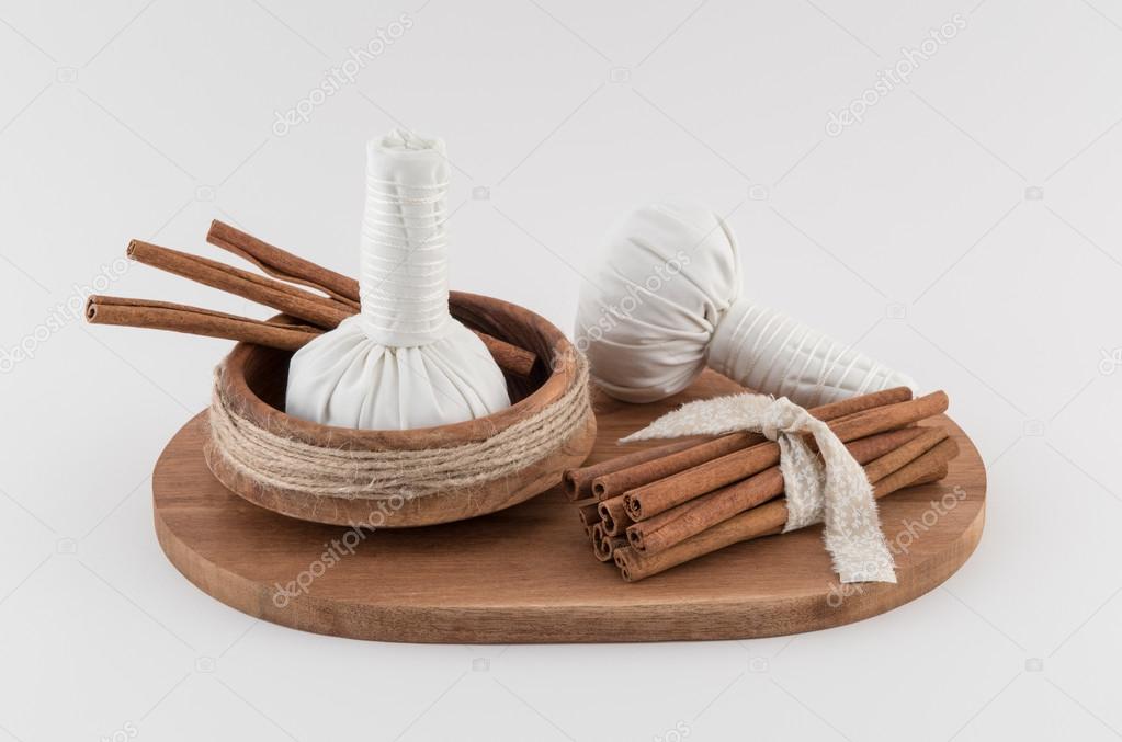 Thai Spa Massage Balls and Cinnamon Sticks