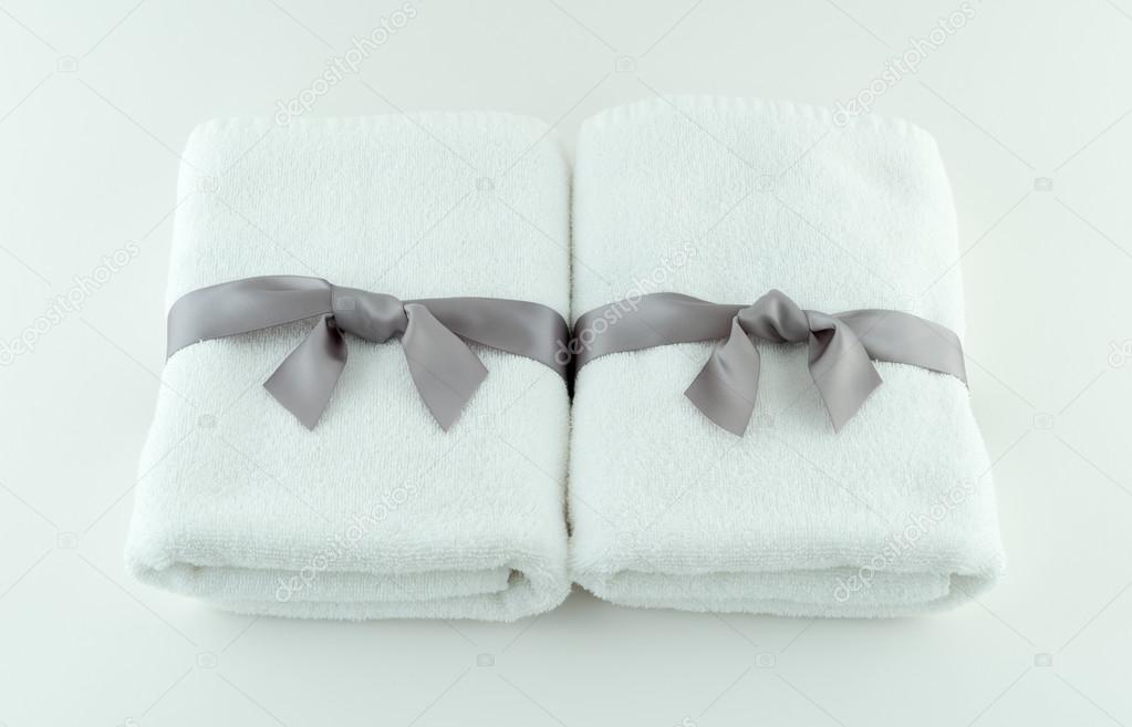 Spa Towels Tied With Silk Ribbon