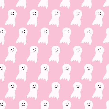 Cadılar Bayramı desensiz komik cadılar bayramı pembe arka plan sevimli canavar sonbahar tatili ürkütücü ruh uçan hayalet çizimi