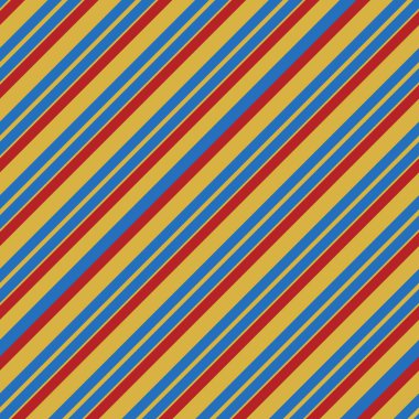 Yüksek kontrastlı, birincil renklerde, diyagonal çizgilerin dikey desensiz, mavi sarı renkte, enerjik retro görünüm spor giysileri paketleme veya kalın ev yapımı tekstil taşıyıcısı için idealdir.
