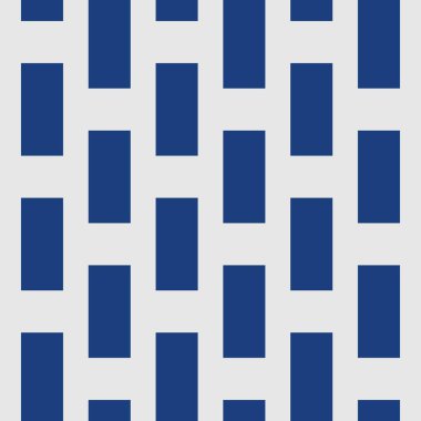 Dikey mavi dikdörtgen blokları beyaz negatif uzay vektörü çizimi ile ayrılmış basit, pürüzsüz geometrik desen