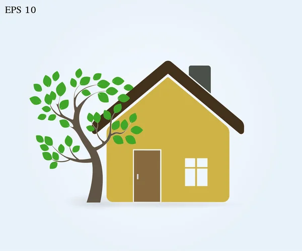 Flat style countryside family house — Stock Vector