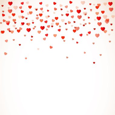 Heart Confetti ile Renkli Arkaplan. Vektör illüstrasyonu EPS 10.