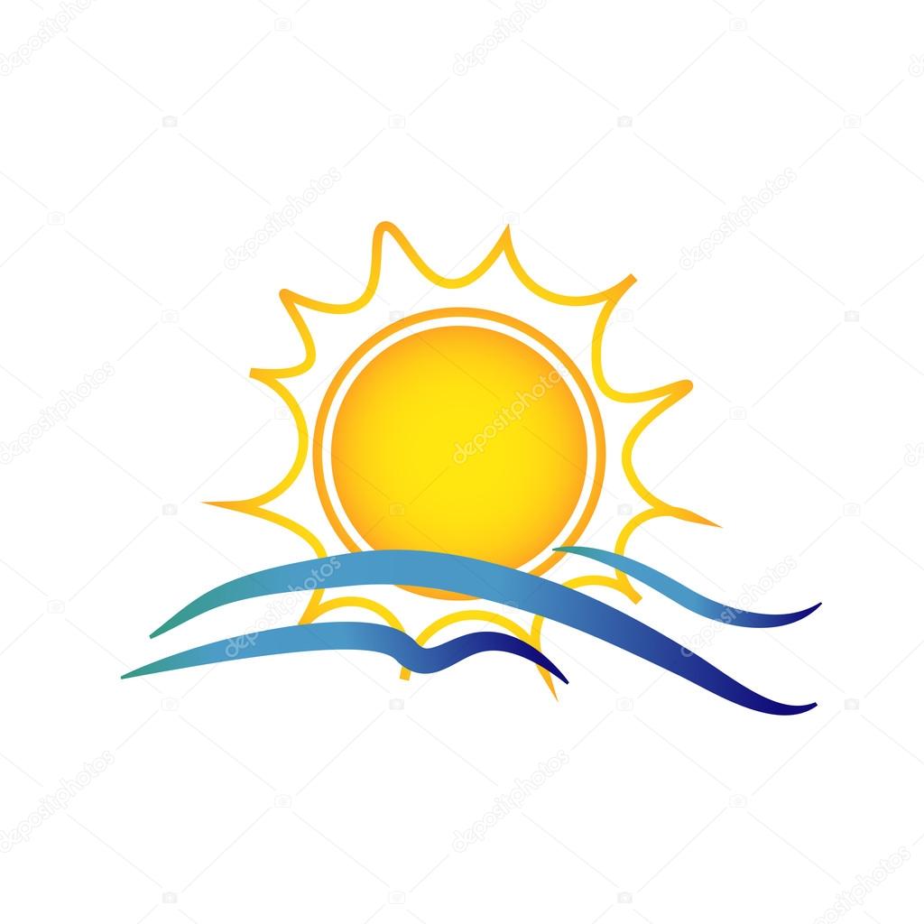 Sun and  sea.  Vector