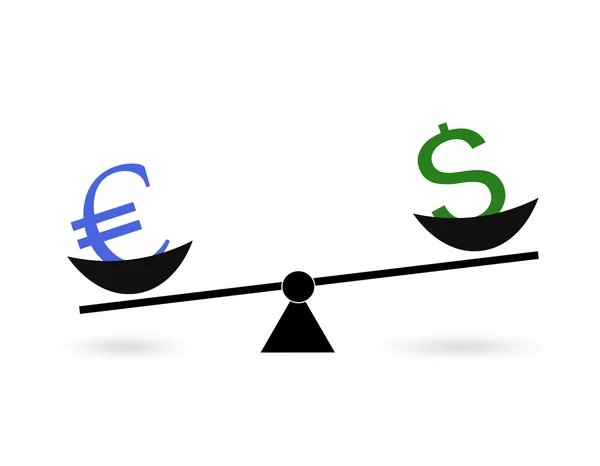Euron är mer värde än dollar valuta begreppet vektor — Stock vektor