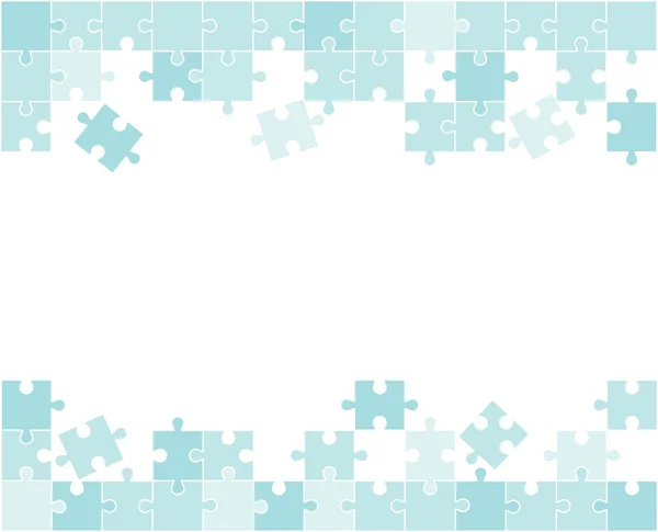 흰색 배경에 퍼즐 블루의 조각. 텍스트를 위한 공간. — 스톡 벡터